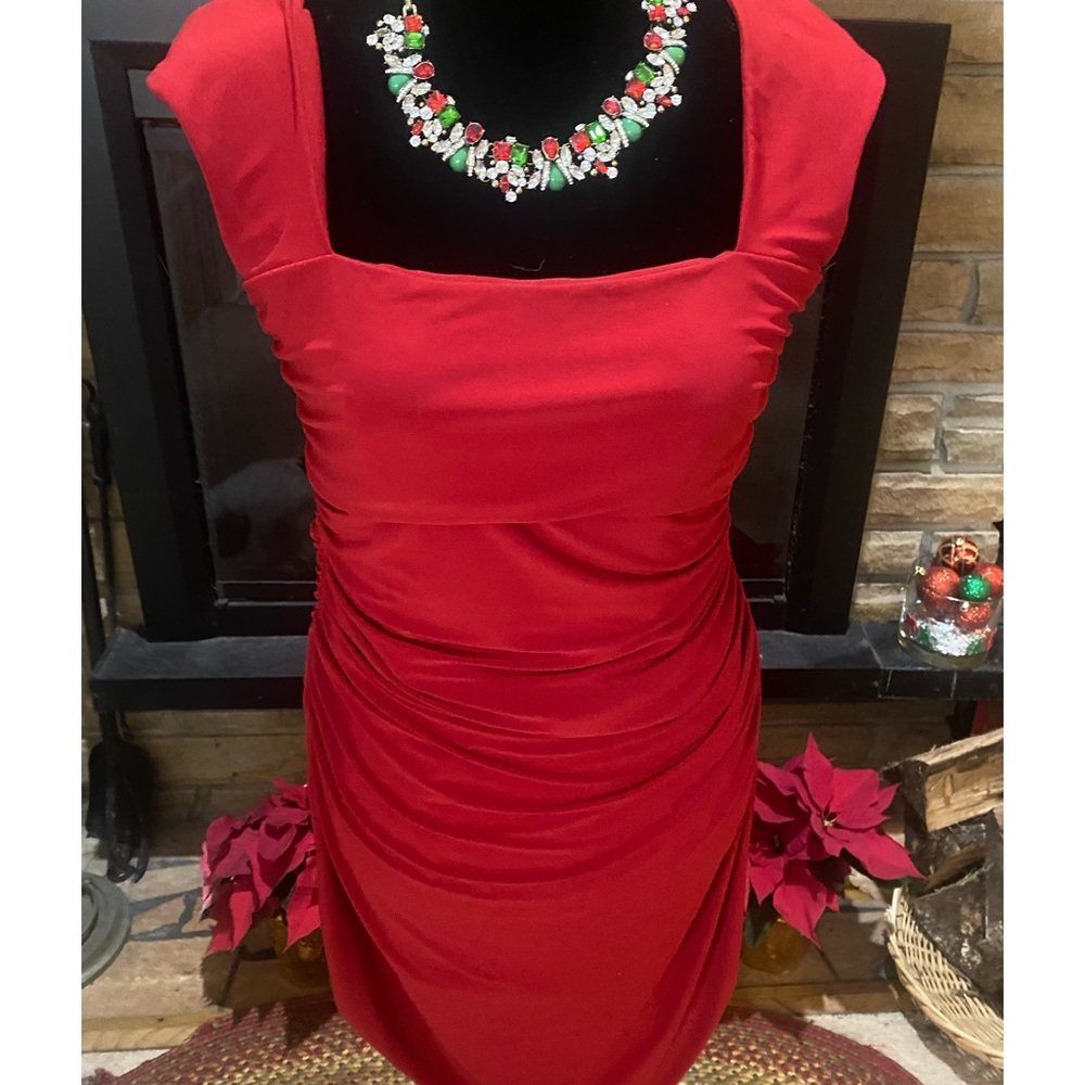 Lauren by Ralph Lauren Red Holiday Dress, cap sleeves, sz 12
